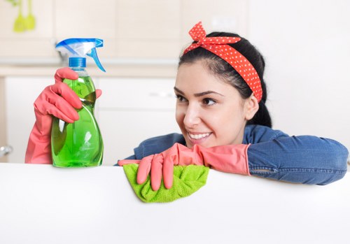 Local technician treating stains on a sofa in Twickenham